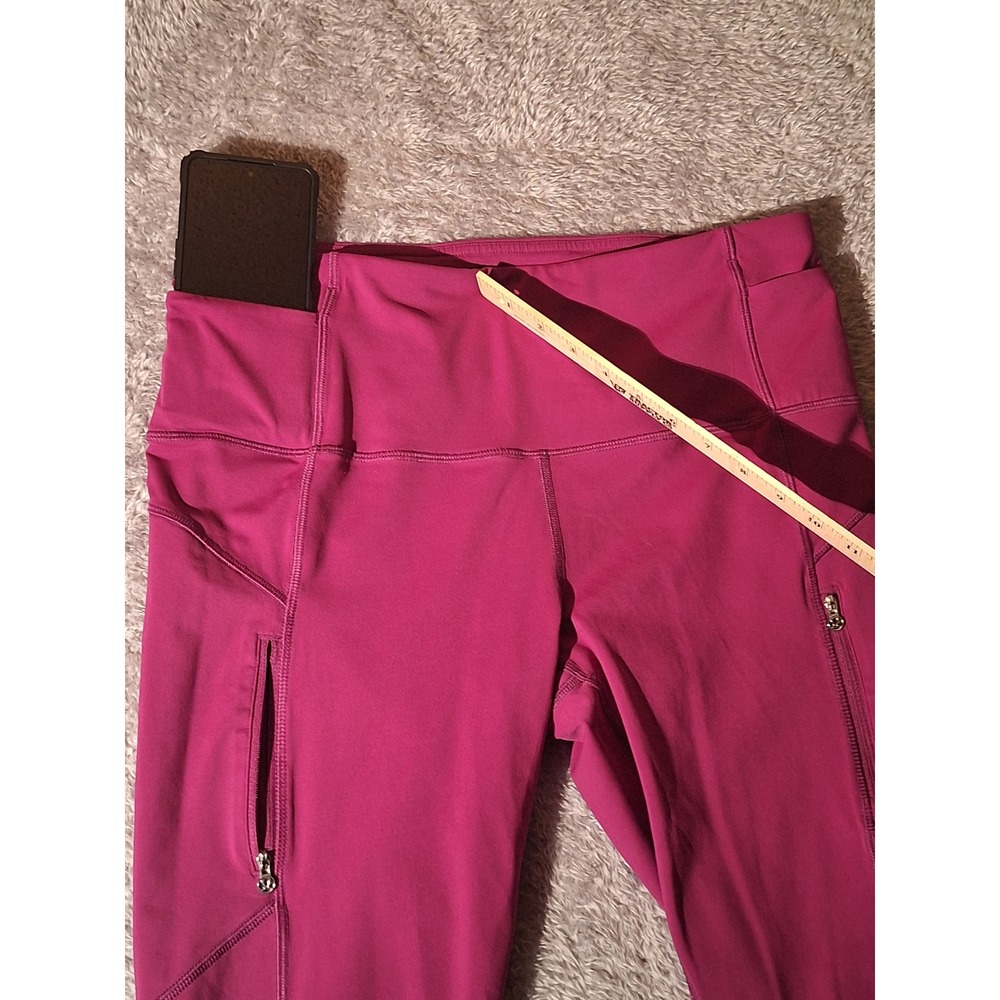 Lululemon Athletica Womens Purple Crop Leggings High Rise Side Pockets, Leggings - Picture 7 of 9